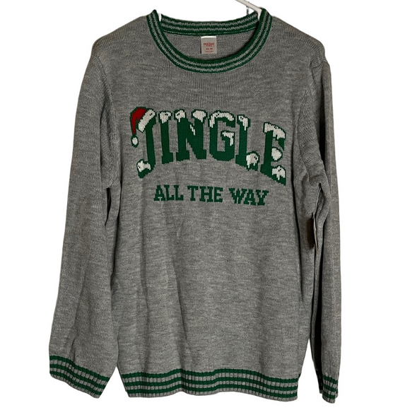 HOLIDAY TIME Christmas Sweater, Women’s Size XXL (18), Gray/Green - Picture 1 of 8